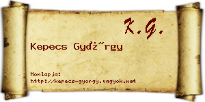 Kepecs György névjegykártya